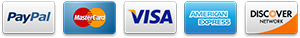 PayPal, MasterCard, Visa, Amex, Discover